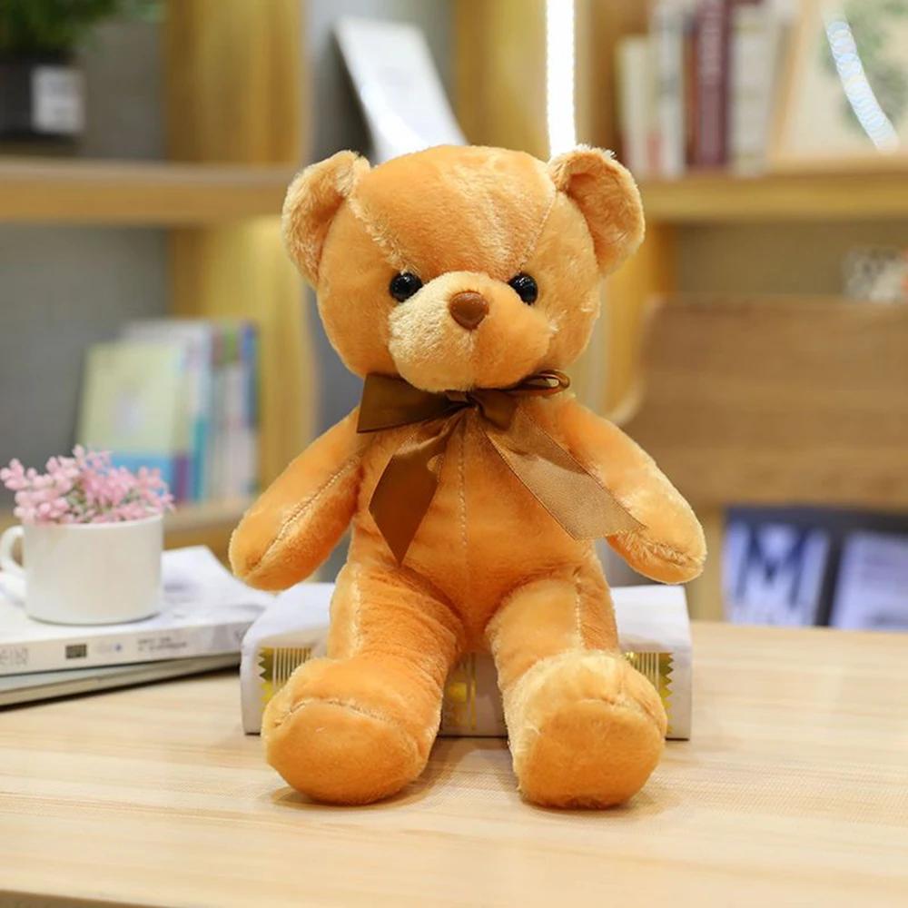 30CM Molti Colori Orsacchiotto Peluche Nuovo Carino Morbido Molti Colori Nastro Farfalla Festival Colore Solido Abbraccio Orsetto Bambola Compleanno