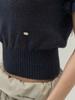 SORRY, TOO MUCH LOVE Ruffle Trim Ballet Mood Knit Top_Navy