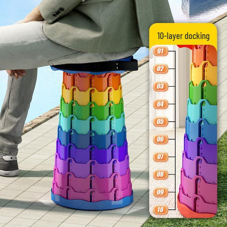 Telescopic Folding Portable Stool: Outdoor Travel Chair for Fishing, Queuing, and Household Use