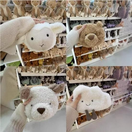 Lockige Tier Umhängetaschen: Jellycat Stil Schwein, Hund, Lamm
