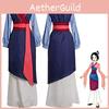 Elegant Mulan Traditional Kimono Dress Full Set For Halloween Party Cosplay