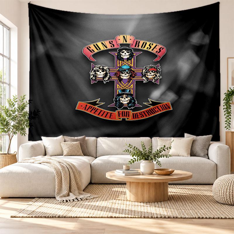 Guns N’ Roses Wall Tapestry, Soft Fabric Wall Hanging, Decorative Backdrop For Bedroom Home Wall Art