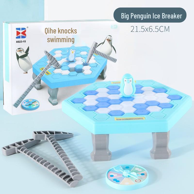 Penguin and Dinosaur Ice Knock Challenge: Educational Parent-Child Game
