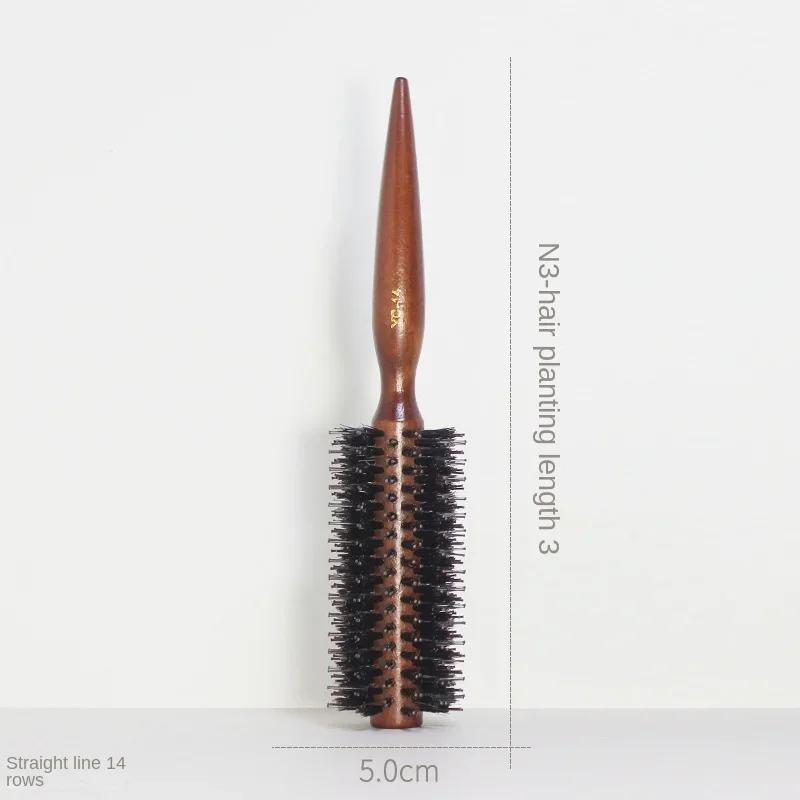 6 Style Wood Handle Round Rolling Brush Straight Twill Hair Comb Boar Bristle Round Barrel Hair Curling Brush Hairdressing Tool