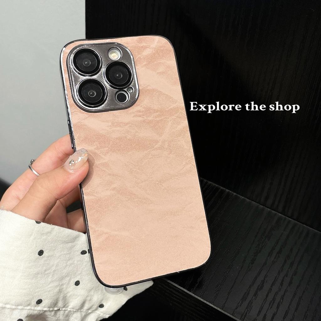 16PRO electroplated snow-capped flannel mobile phone case is suitable for Apple 16PROMAX fine hole 14 trend 12 lens film