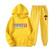 Unisex Übergroßer Kapuzenpullover Jogginghosen Set Mehrfarbig Buchstabendruck Warme Baumwollmischung Loungewear