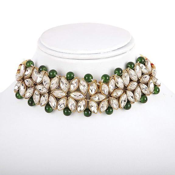 Latest Choker Design Antique Kundan Traditional Necklace Jewellery Set for Women