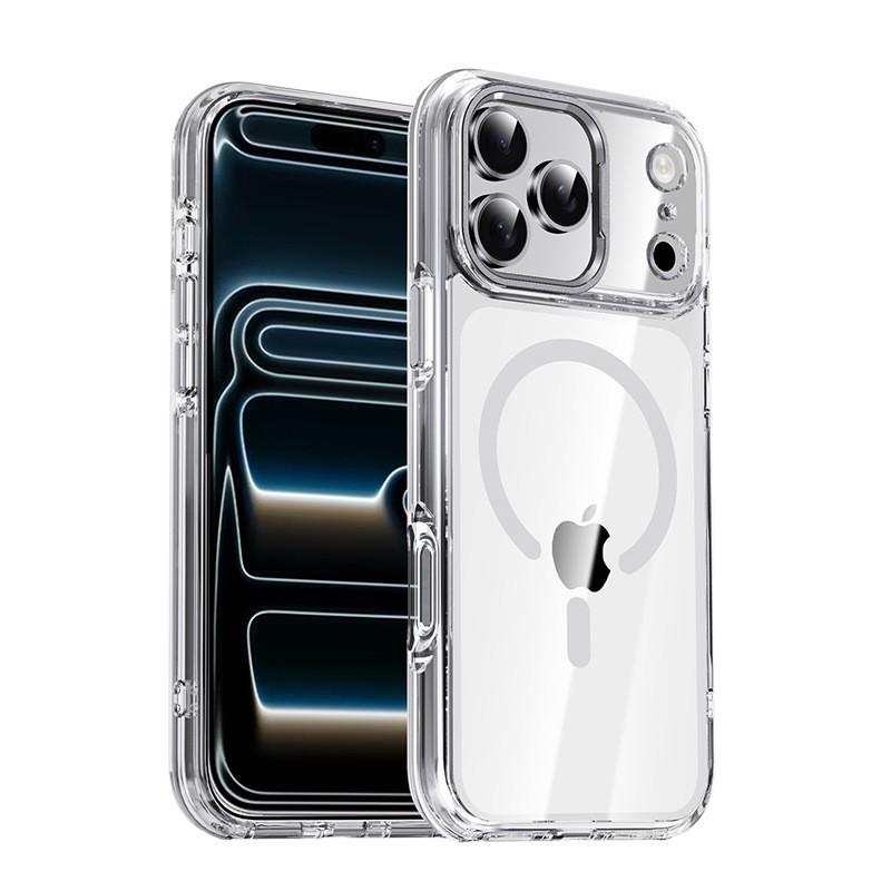 Transparent Magnetic Phone Case IPhone 17 Pro Max With Metal Camera Ring Shockproof TPU Bumper Cover iPhone 17 Pro Max