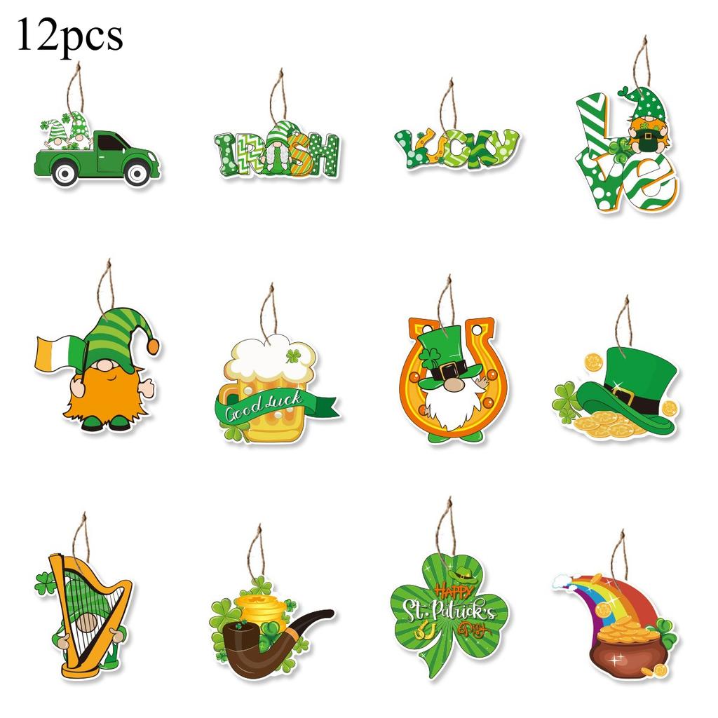 12pcs St. Patrick's Party Decoration Hang Tag Irish Festival Party Decoration Hang Tag Hang Card Party Hang Tag Party Decoration