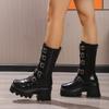 2026 High Heels Women Mid Calf Boots Fashion Chunky Shoes Designer Platform Woman Boots Winter Pumps Cozy Chelsea