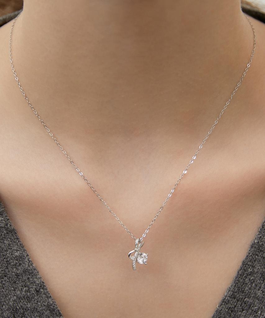 Tatiana (Silver 925) Crystal Tie Necklace Nz2455