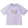 MQD Girls' Cooling Cartoon Letter Short Sleeve T-Shirt