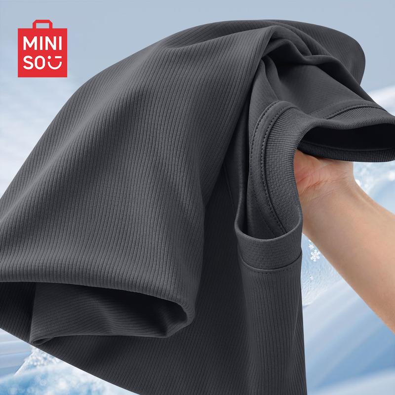 MINISO Herren Quick-Dry Atmungsaktives Kurzarm-T-Shirt