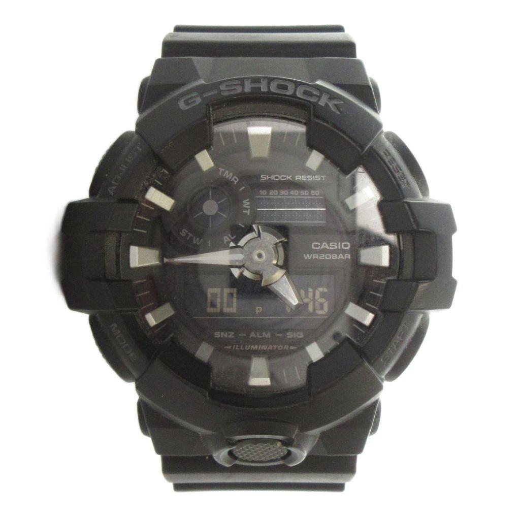 CASIO G-SHOCK GA-700 Watch, Quartz, Logo, Analog-Digital, Calendar, Black, GY18 /MQ, Men's