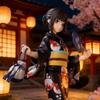 Black Yukata Girl Figure Ambiance Desktop Decoration Collectible Figurine Essential Gift Festivals Birthdays 1pc for and Articulated Detailed Movable