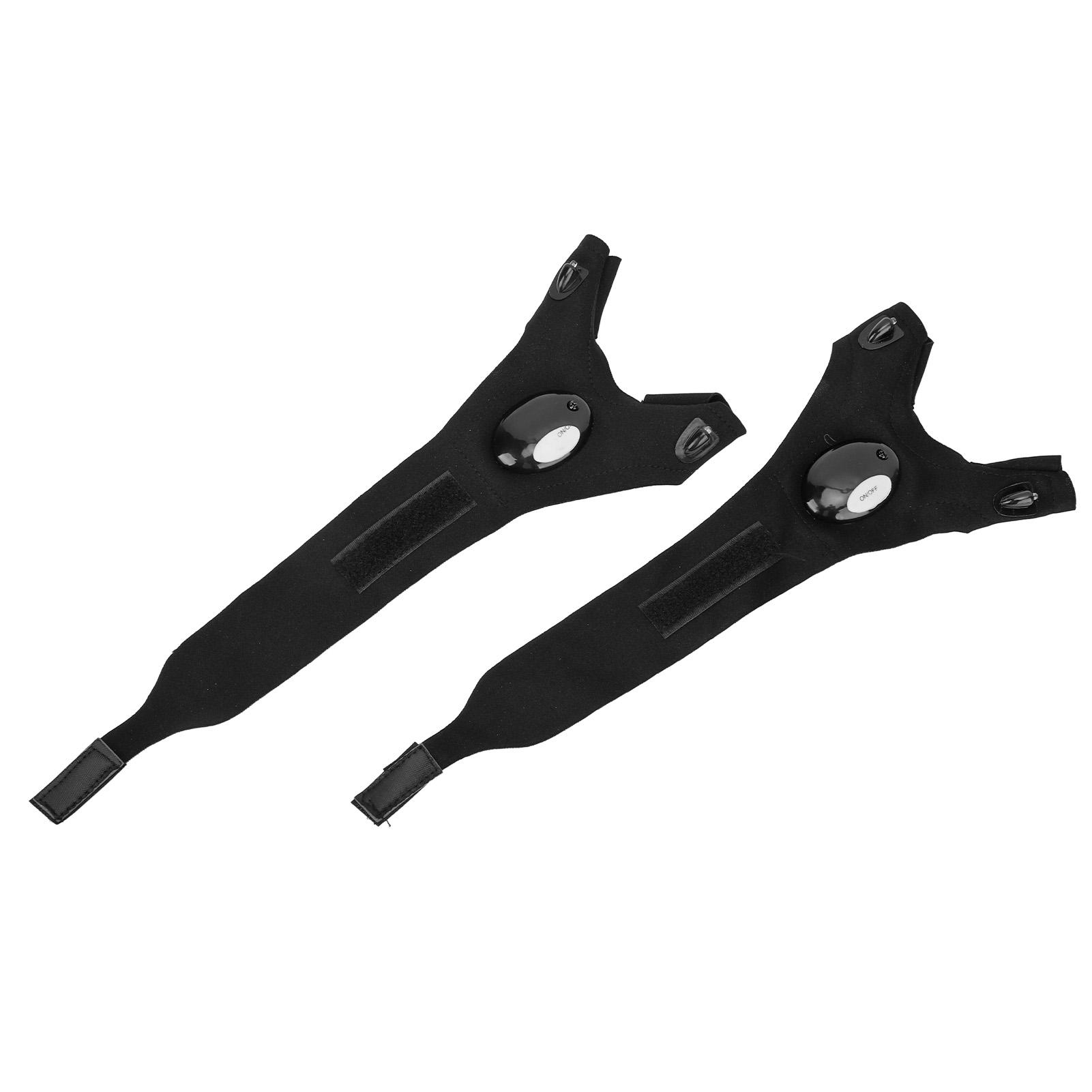 

1 Pair LED Flashlight Gloves Battery Powered Half Finger Hands Free Flashlight Gloves for Fishing Hiking Camping Black чорний