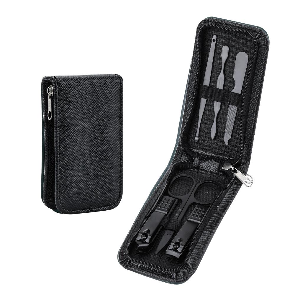 6-Piece Nail Clipper and File Set with Leather Case - Manicure Gift Kit