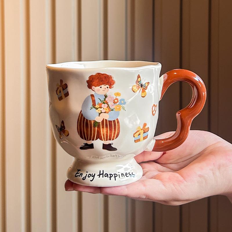 Geburtstagsgeschenke für Mädchen, niedliche Retro-Keramiktassen mit Deckel, Wassergläser, Freundinnen und Freunde, Geschenkboxen.