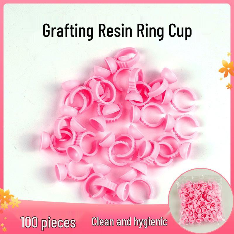 100 Eyelash Glue Ring Cups for Grafting & Tattooing
