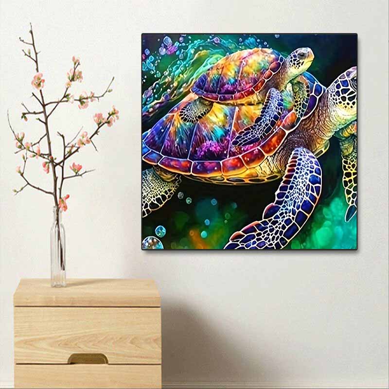 New Arrival 5D DIY Full Circle Diamond Painting "Big and Little Turtles" Embroidery Cross Stitch Home Decor Gift