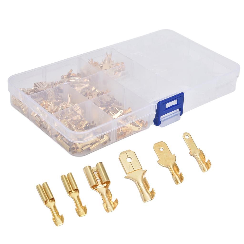 Wire Terminals Assortment Kit Male Female Spade Butt Connectors with Insulating Sleeve Set