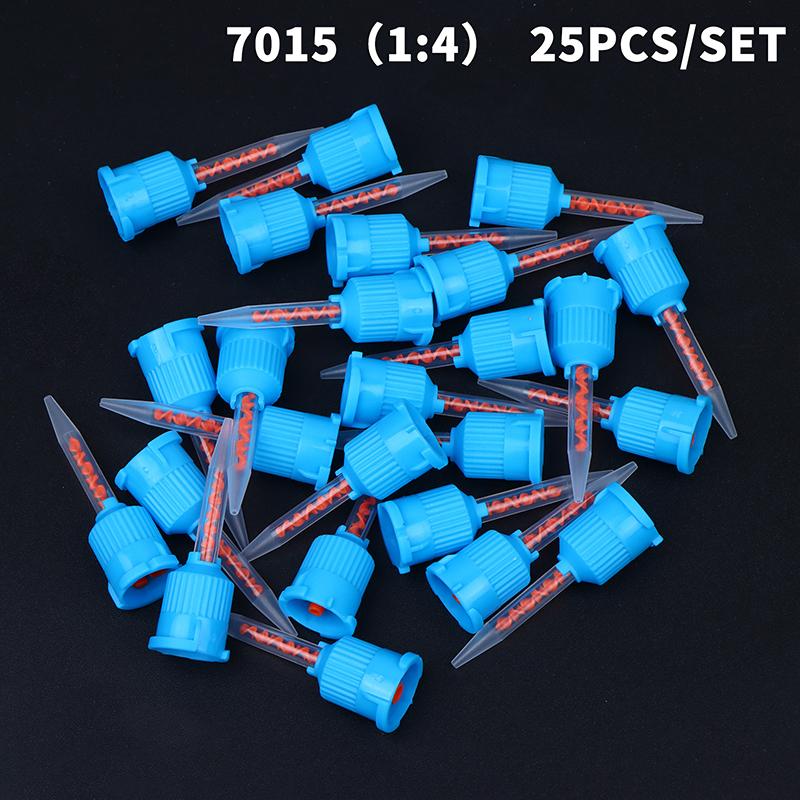 25Pcs Dental Disposable Mixing Tips Intra Oral Nozzle Smooth Glue Output For Silicone Resin Dental Clinic Restoration
