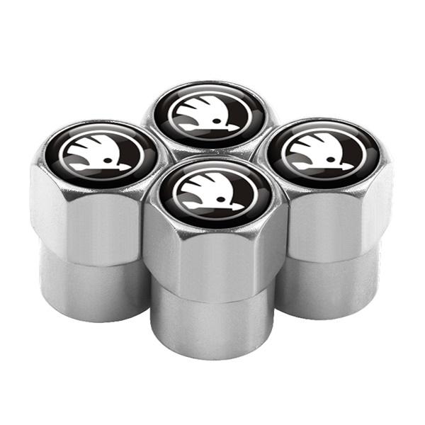 2026 Horké 4ks Krytky ventilků pneumatiky auta Kryt stonku ventilku Prachovka Příslušenství Pro Skoda Kodiaq Octavia 2 3 Yeti Karoq Rapid Fabia Ka