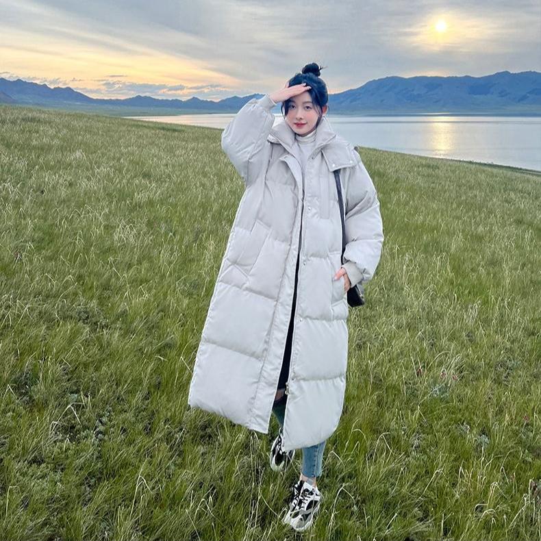 Thickened Bread Coat Solid-colored Cotton-padded Jacket for Women Loose Mid-length Korean-style Down Jacket for Women Winter Coat Cotton-padded Jacket