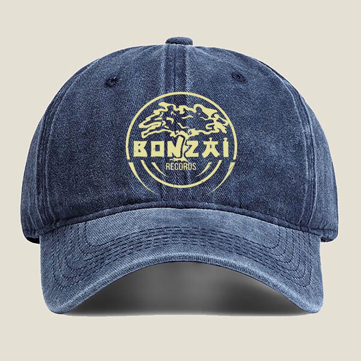 

Bonzai Records Emblem Fashion Washed Baseball Cap Hat Outdoor Activities One Size темно-синий
