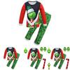 Festive Christmas Green Monster The Grinch Cosplay Pajamas Costume For Kids