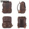 Vintage-Style Genuine Leather Backpack - Large Capacity, Adjustable Straps for Travel & Laptop Storage, Deep Brown