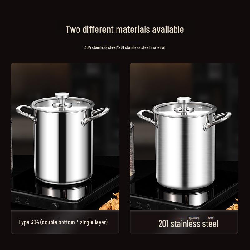 Patelnia ze stali nierdzewnej 304 o dużej pojemności z koszem - Pogłębiona i podwyższona dla wszechstronnego gotowania