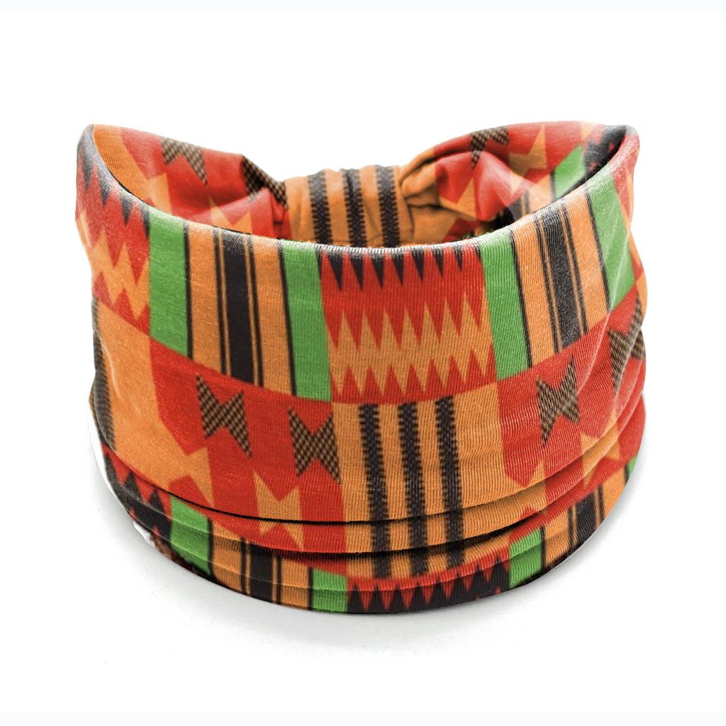 European American Women's Hair Band African Print Pattern Wide Edge Elastic Knot Sports Yoga Headband Women's Headwear Hair