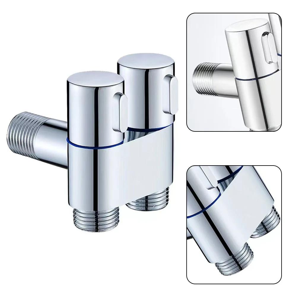 G1/2 Legierung Doppelsteuer-Winkelventil 1 In Two Out Wandmontage Waschmaschine Wasserhahn Toilette Dreieckventil Für Badezimmer Toilette