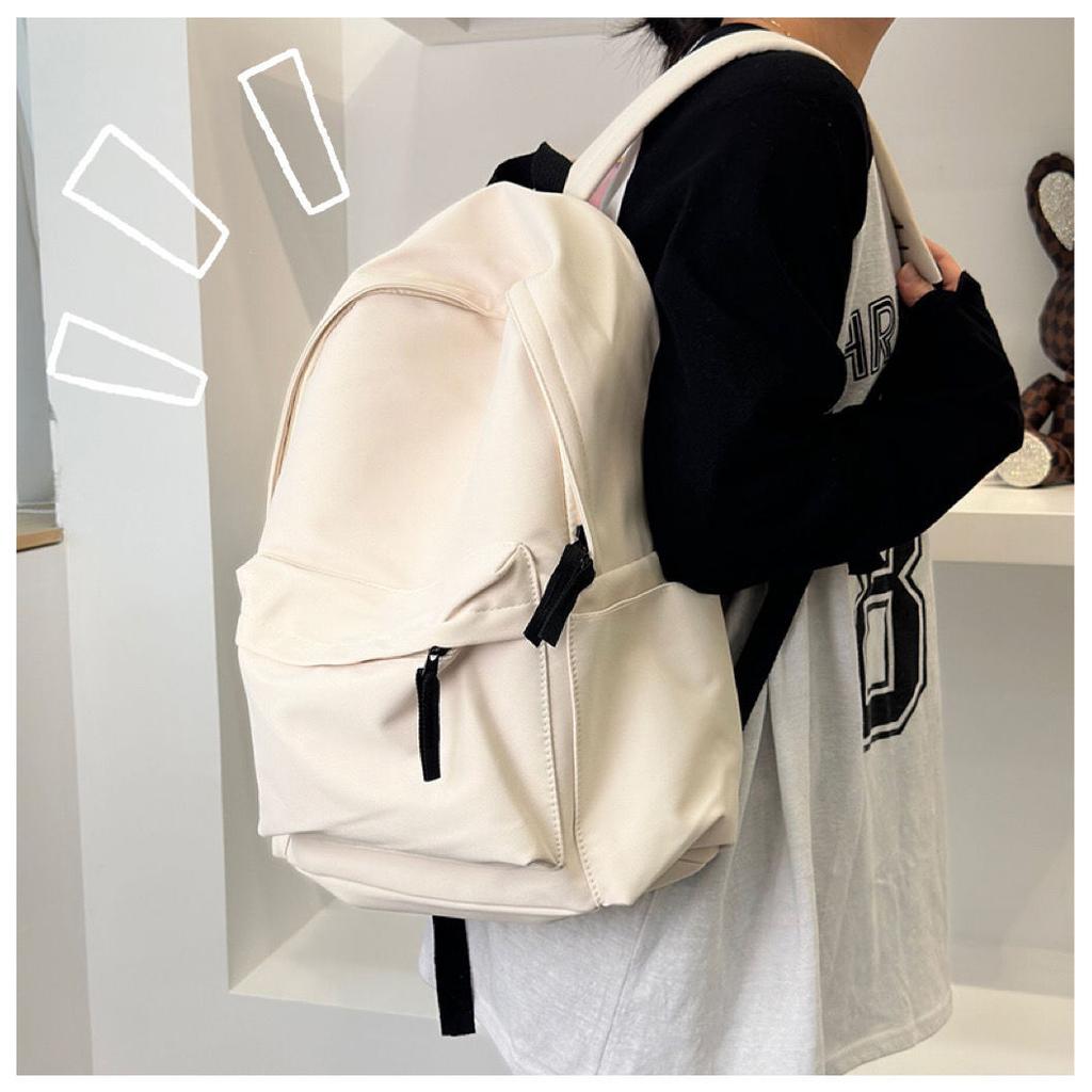 Nový studentský batoh Velká kapacita Jednoduchá jednobarevná Studentský ležérní Jednoduchý batoh