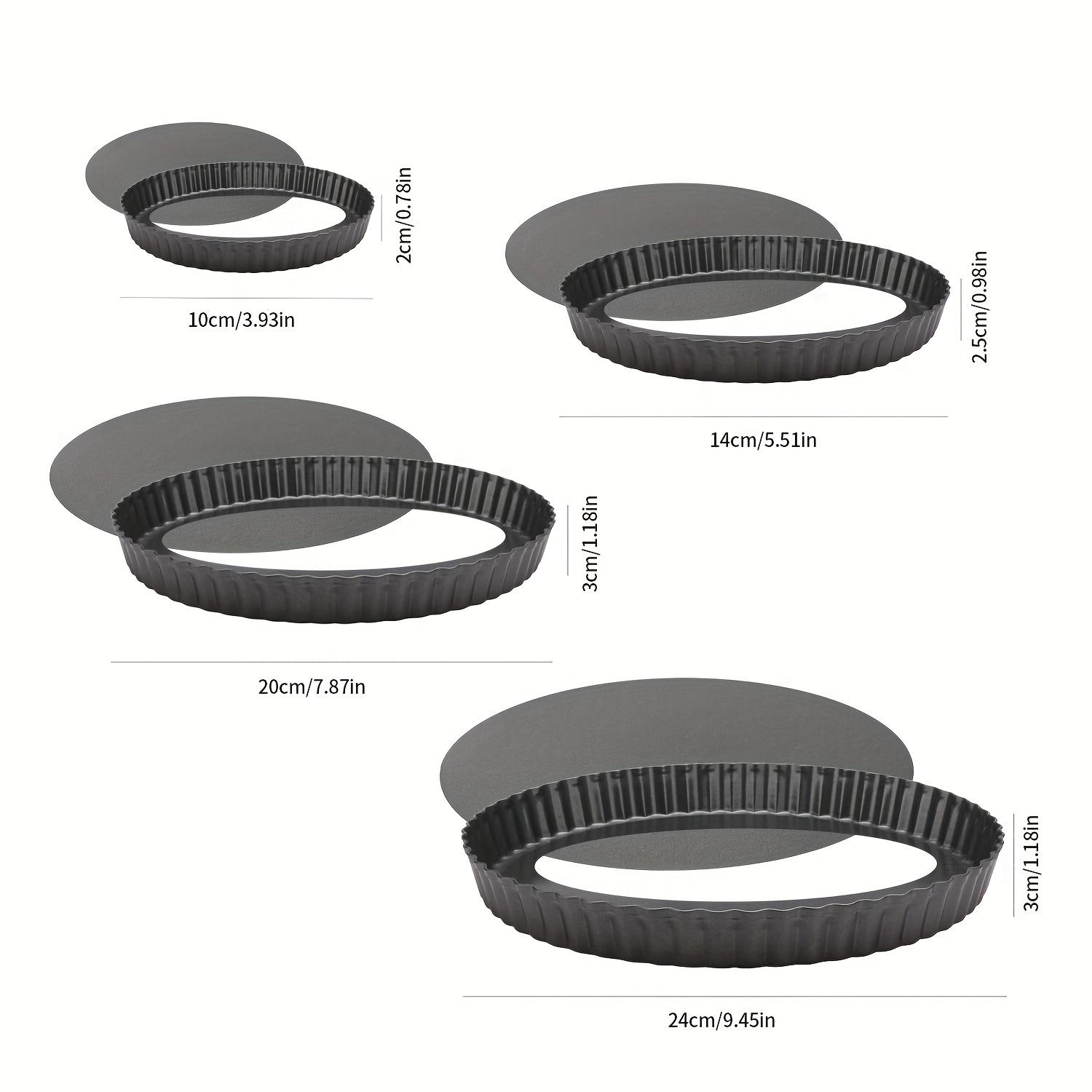 

4 шт., 4/6/7/10-дюймовая форма для пиццы с антипригарным покрытием, форма для торта, форма для выпечки пиццы, торта, десерта, со съемным дном, многоразовая форма для выпечки киша из углеродистой стали 4 Pcs/Set