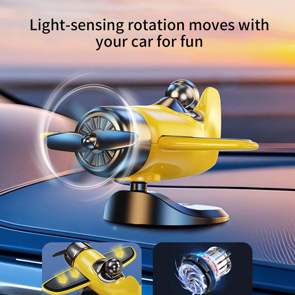 Solar Airplane Car Ornaments Aircraft Model Cars Dashboard Decorations Automotive Internal Supplies For Vehicles Table Men Women