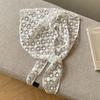 Embroidered Lace Triangle Scarf Transparent Skirt Curtain Simple Embroidered Flower Scarves  Travel