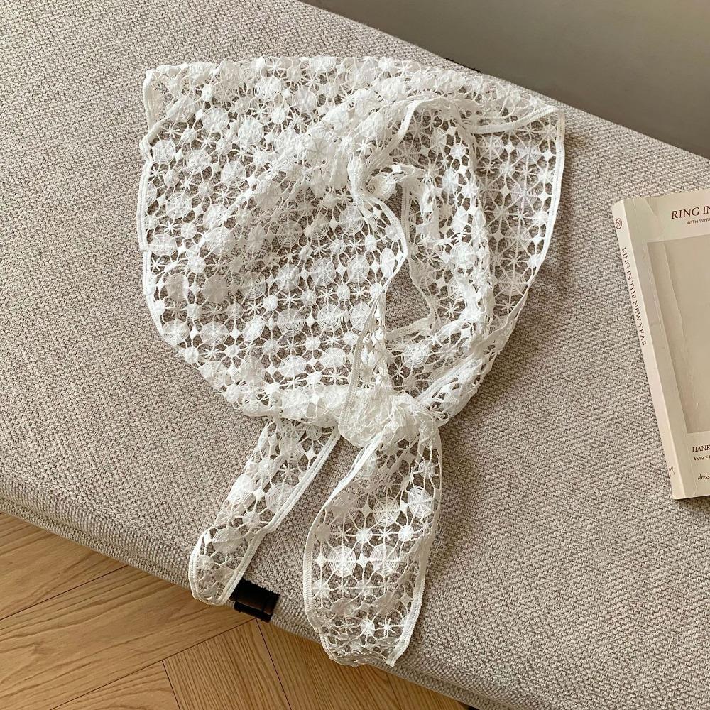 

Transparent Lace Triangle Scarf Embroidered Skirt Curtain Elegant Lace Head Scarf Ladies Style 5