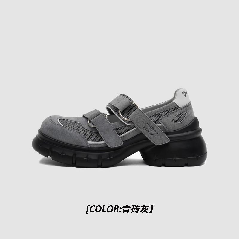 Small man thick-soled height increase Mary Jane shoes women's summer 2025 new versatile Velcro casual shoes single shoes
