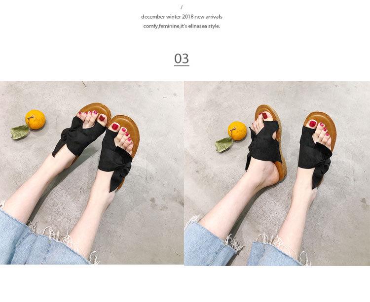 Korean Style Bowknot Beach Toe-Ring Sandals