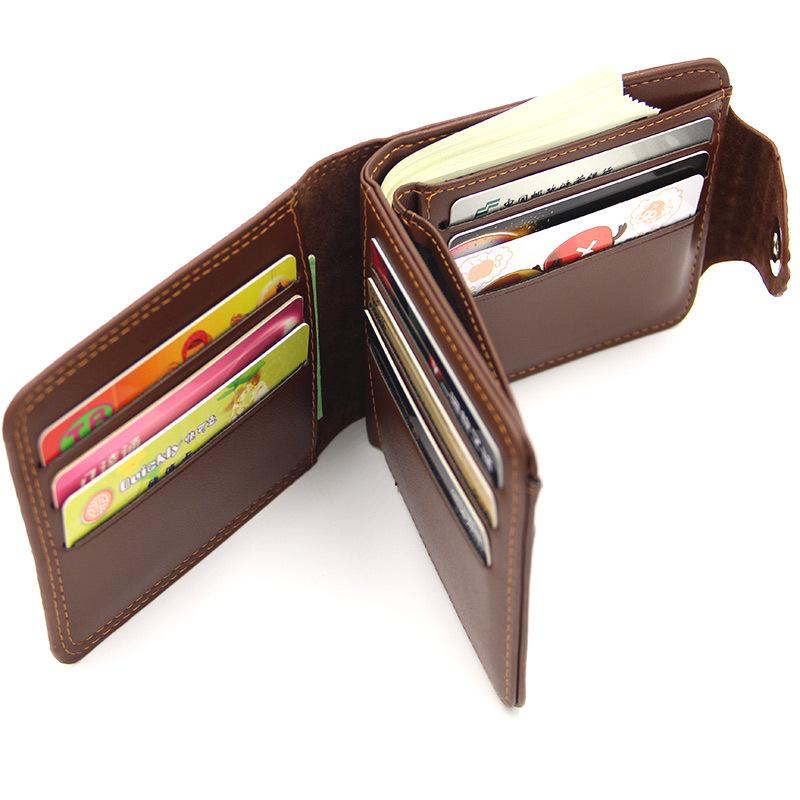 Men's Crocodile Pattern Magnetic Buckle Wallet: Short Style, Large Capacity, Multifunctional Business Fashion