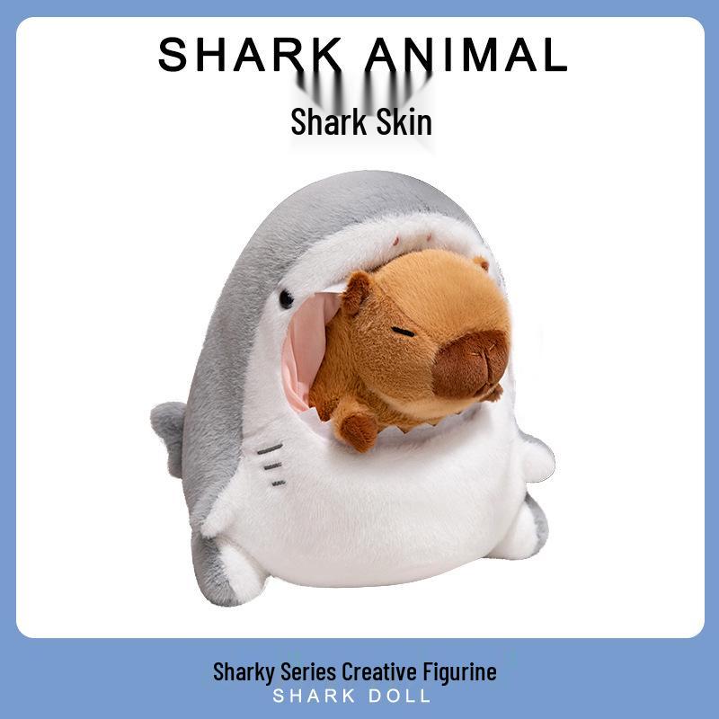 Cute Shark Transformation Plush Figurines - Net Celebrity Series Animal Dolls, Perfect for Qixi Birthday Gifts
