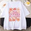 Футболка с принтом 'All Oopsies No Daisies' для женщин и мужчин, повседневная, с круглым вырезом, летняя, футболка про ментальное здоровье, смешные ретро-футболки с цветами