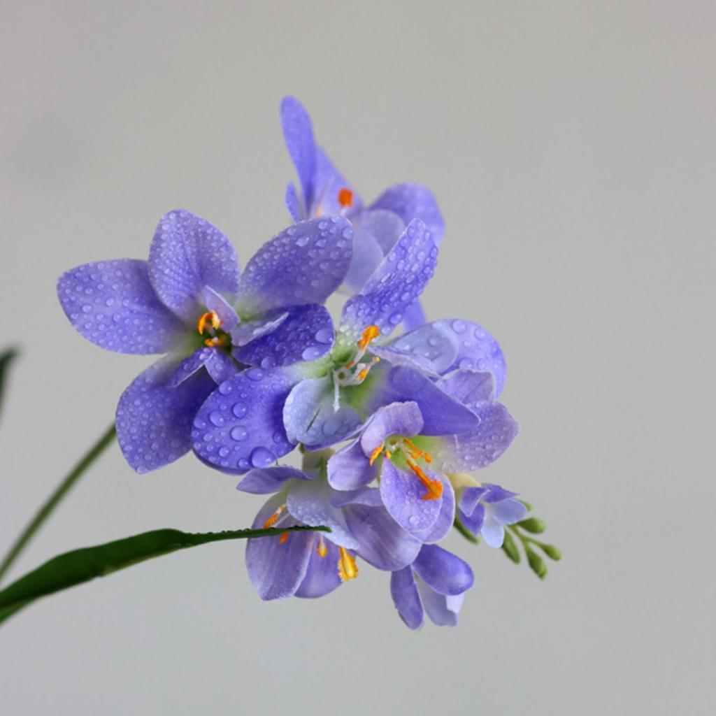 Artificial Cymbidium Orchid Flower Bendable Faux Orchid Plant for Home Office Indoor Tables Centerpieces Decoration