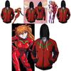 Evangelion Asuka Langley Soryu Cosplay Costume Anime Hoodie Zipper Sweat Jacket