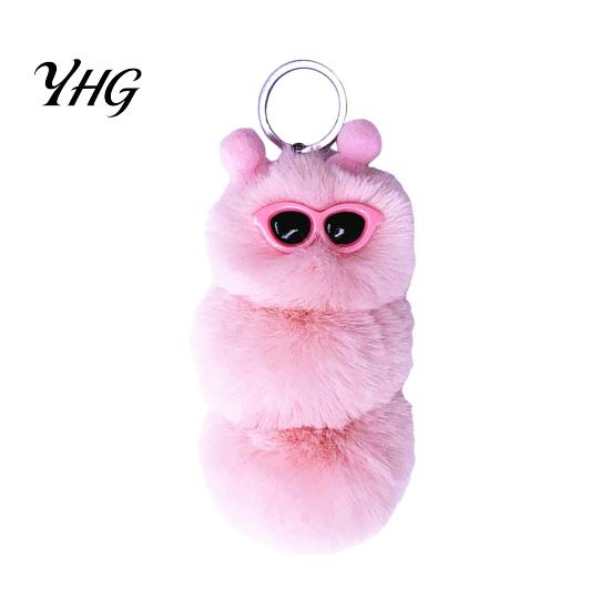 Soft Plush Keychain Sunglasses Caterpillar Keychain, Stuffed Keyring Pendant for Bag Decoration Bags & Car Keys, Decorative Backpack Purse Accessory
