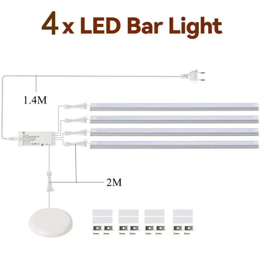 COB LED Strip Light for Under-Cabinet, Closet, Display Case, and Shelving; Dimmable Touch Sensor (Works Through Wood)