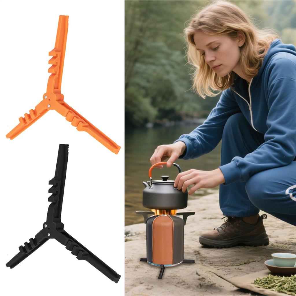 Outdoor Camping Gas Tank Rack Lightweight Foldable Canister Tripod Stand Base Bottle Shelf Gas Cylinder Stove Accessories