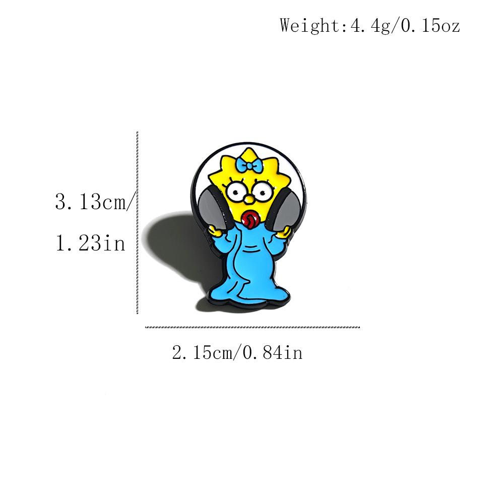 Classic The Simpsons Brooch: Maggie & Homer Cartoon Badge
